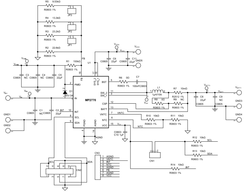 Schematic - Monolithic Power Systems (MPS) EV2770-L-00A Evaluation board